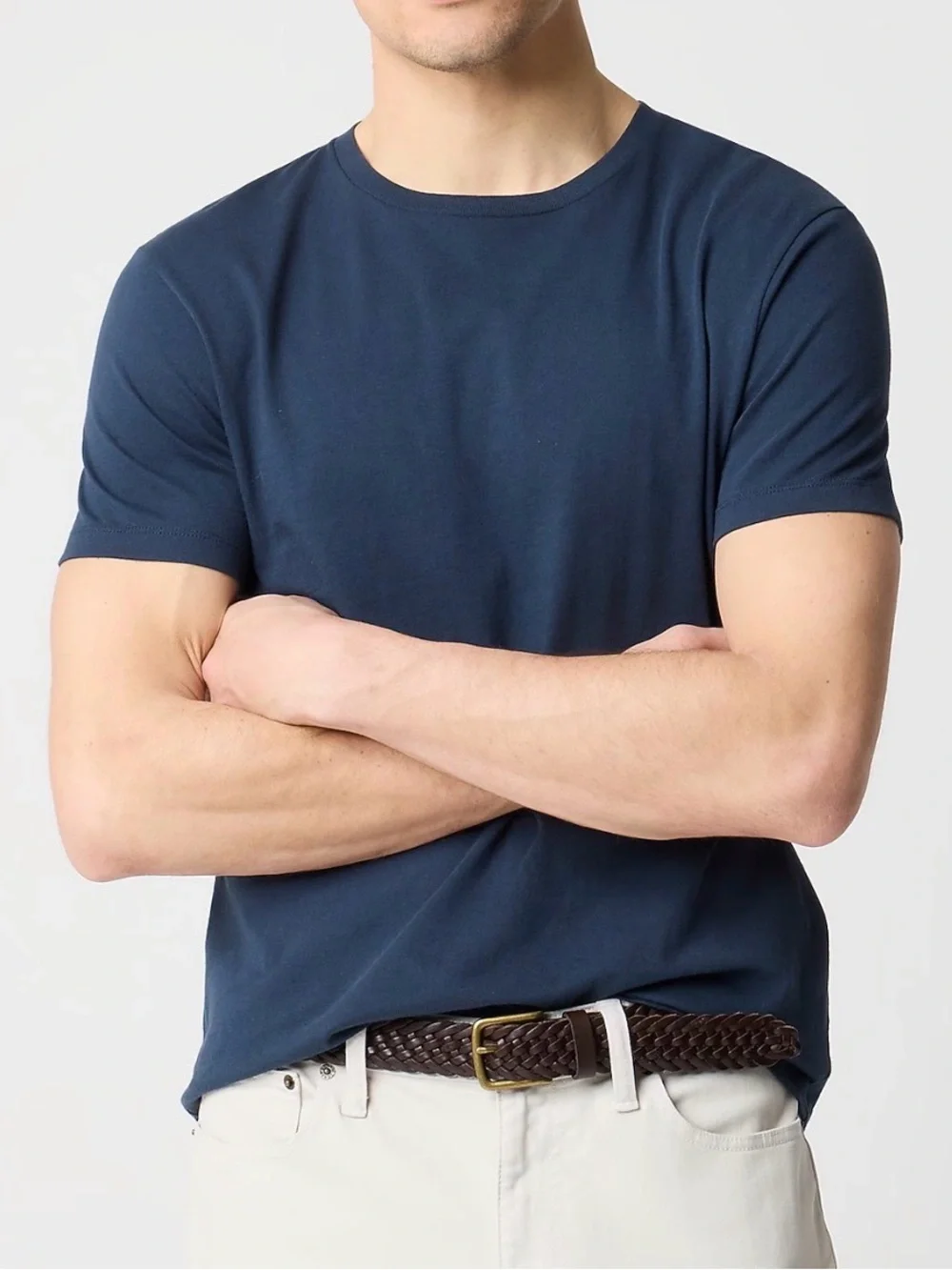 J. Crew Men's Dark Navy Cotton Washed Crewneck Short Sleeve Tee Shirt Large NWT